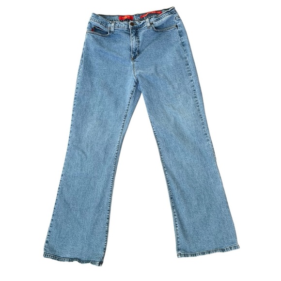 NYDJ Tummy Tuck Size 12 Medium Wash *Belt Loop Rip* Boot Cut Stretchy - Picture 3 of 9